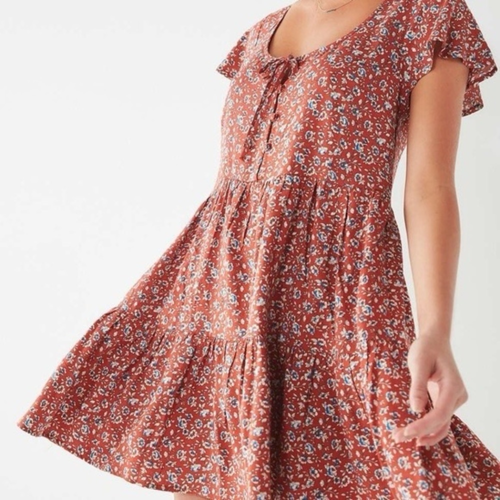 Floral Rust Dress Urban Outfitters